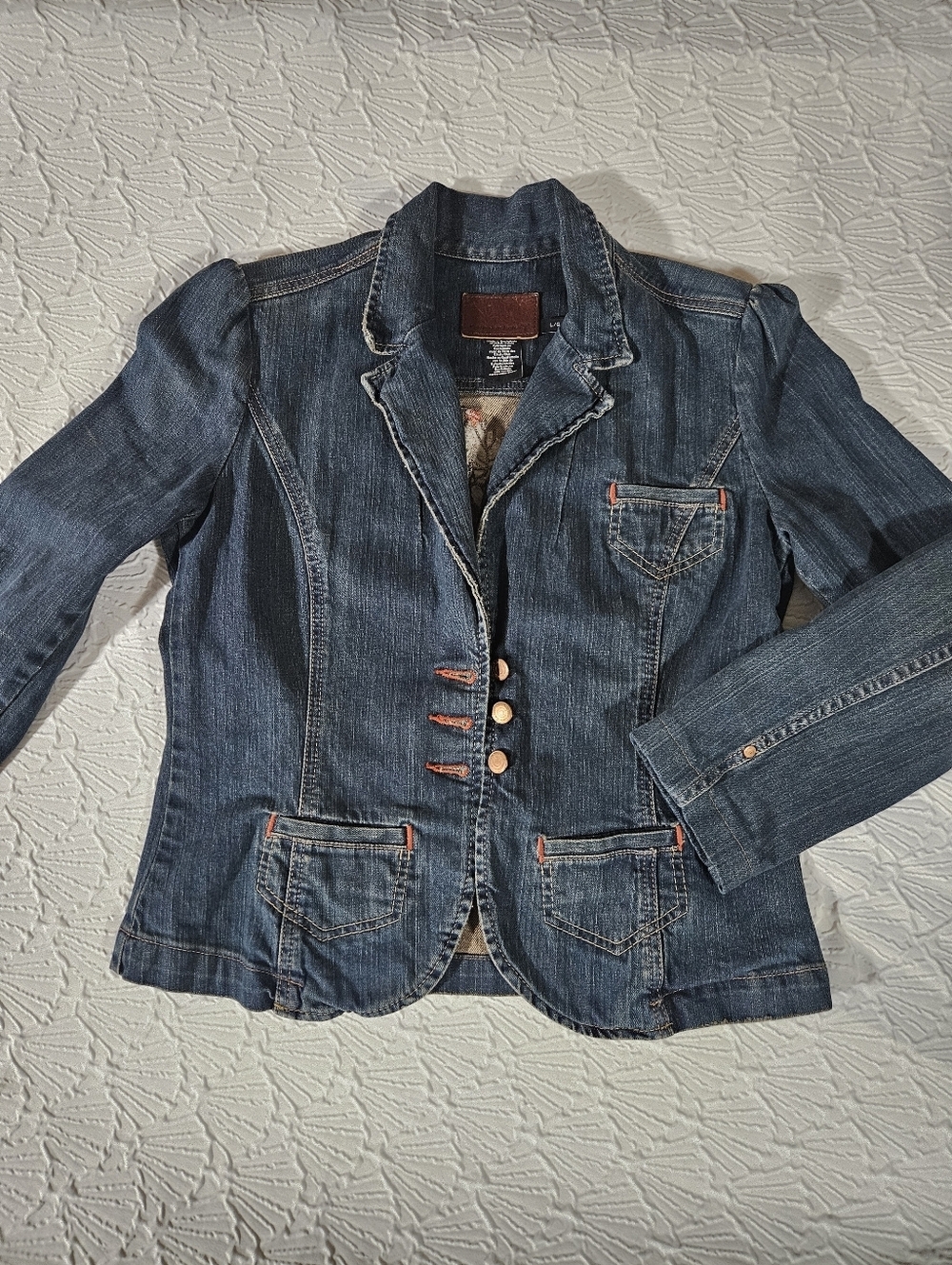 Calvin Klein Jeans Dark Blue Denim Blazer Jacket Size L
